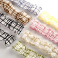 4cm Wide Pleated Plaid Ribbons Fashionable Satin Plaid Puff Plaid Ribbons Pleated Satin Ribbons for Bouquets Gift Wrapping. 