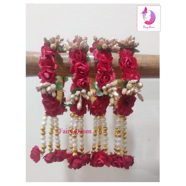 Artificial flower bridal/non bridal bangles for girls and women - 1 pair