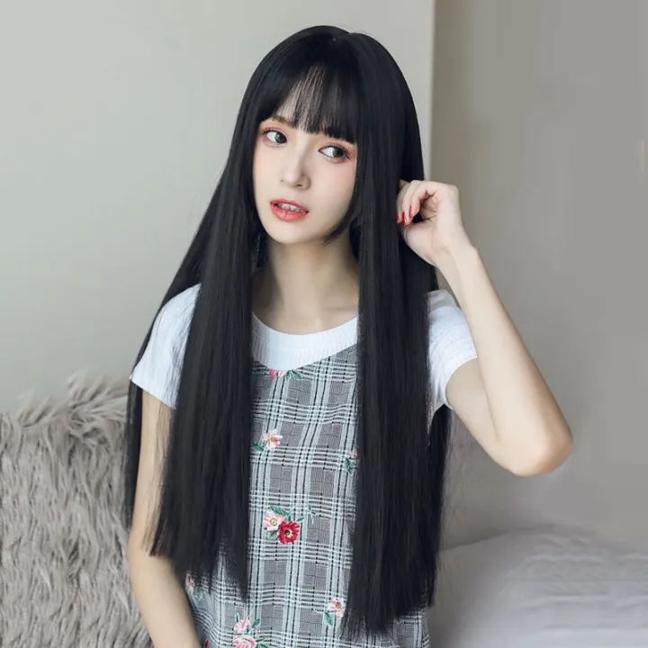 %E3%80%90DATA%20FROG%20Global%20MALL%E3%80%91%EF%BC%88NEW%EF%BC%89Wig%20female%20long%20straight%20hair%20cute%20air%20bangs%20black%20long%20hair%20fluffy%20hair%20set%20bangs%20medium%20long%20hair%20Woman%20wig%20-%20Image%203