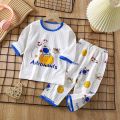 2023 New Summer Children Clothing Baby Home Clothes Set Long Sleeved Boys Girls Pajamas Thin Section Kids Pajamas Clothes.
