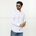 Men's White Cotton Formal Shirt. 