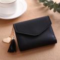 Women Simple Short Wallet Tassel Coin Purse Card Holders Handbag Red.