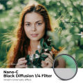 K&F CONCEPT C-Series Black Mist Diffusion 1/4 Filter 49mm-82mm Mist Dreamy Cinematic Effect for Video/Vlog/Portrait Photography. 