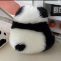 Throw Pillows Super Cute Angry Panda Back View 100% Wool / Artificial Wool Back Cushion for Bed Sofa Cushion Floor Cushions Cozy. 