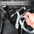 Socket Wrench 12PCS Set Extension Rod Multi-function Ratchet Spanner Set Car Motorcycle Repair Hand Tool Set.