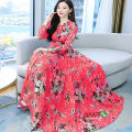 New Stylish Women High-Quality Hijabi Long Dress - Neck Design 3D Screen Print Gown Kurti - Ideal for All Occasions and Seasons. 