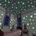 Pack of 100 - Fluorescent Night Glowing Stars Wall Sticker Baby Room Window Ceiling Decor Sticker. 