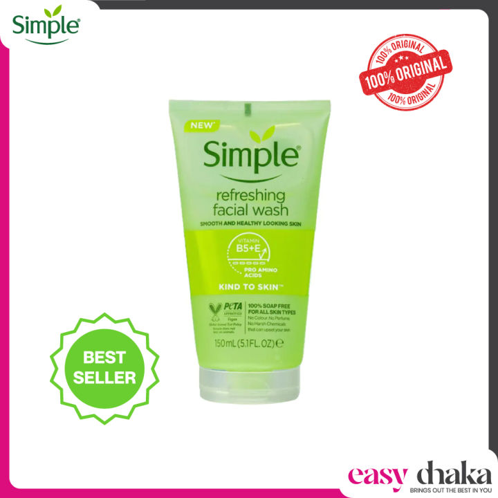 Simple Kind To Skin Refreshing Facial Wash Gel (150 ml)