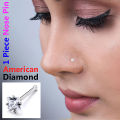 American Diamond One Stone Nose Pin -12cn Set A Introducing Party Wedding Engagement Bridal Jewelry Perfect Noth Gift Item for Girls and Women Party Nakful Sensible Glamor Spot Indulgent White Colored. 