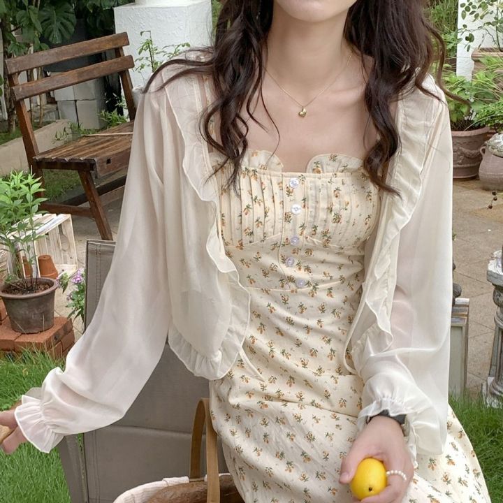 For%20Women%20Fairy%20Thin%20Long%20Sleeves%20Female%20Wraps%20Chiffon%20Summer%20Wrapped%20Poncho%20Lace%20Cardigan%20Sunscreen%20Shawl%20Short%20Top%20Coat%20Shawl%20-%20Image%2010