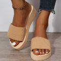 JMPRS Knitted Wedges Slippers for Women 2024 Summer Chunky Platform Wedge Heels Sandals Woman Light Thick Sole Beach Shoes Mujer. 