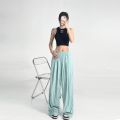 Ice Whale Island Gray Lazy Wide-Leg Pants for Women2023Summer New Pleated Casual Loose Mopping Yamamoto Pants Pants.
