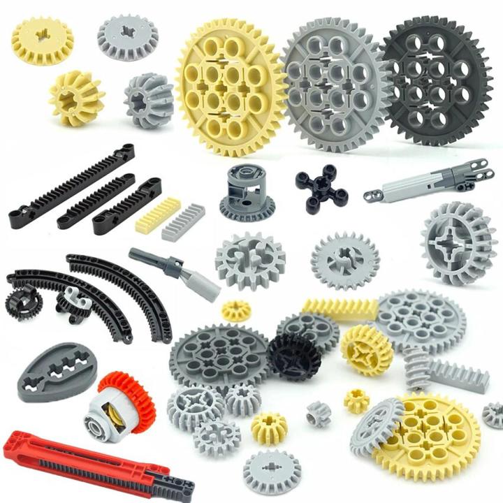 MOC Technical Gear Axle Bricks Parts Worm Rack Conector Train Car Crane Model Leduo 92693 3743 62821 Assembles Particles