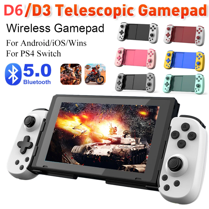 D6 Wireless Gamepad Stretching Extendable Gaming Controller Bluetooth5.0 Handle Pad For Phone Android Gamepad Game Accessoires