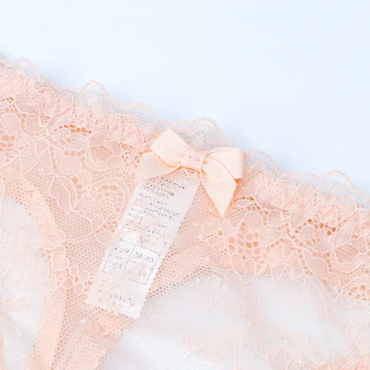 Varsbaby%20Lingerie%20Half%20Cup%20Lace%20Slim%20Bra%20Set%20Bow%20with%20Thong%20Woman%20-%20Image%204