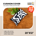 Cotton Cushion Cover, Black & White (20"x12") Only Cover. 