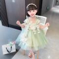 2PCS Baby Lolita Princess Ball Gown Fashion Flower Design Wedding Birthday Baptism Party Eid Dresses For Girls Wz1101. 