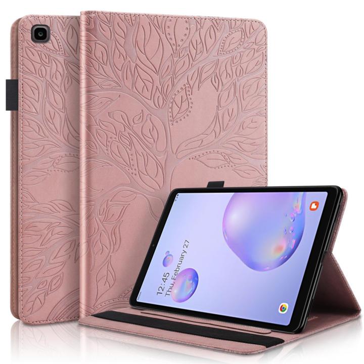 【3C VictoryEagle】Case for Samsung Tab Lite 8.7 SM-T220 SM-T225 case 8.7 inch emboss tree flip wallet cover for tab A7 Lite 2021 case, leather Smart Funda cover CAPA stand folio case