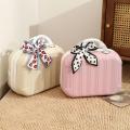 Korean Style Portable Box Cute Cosmetic Case Small Women's Small Lightweight Small14Inch Mini Storage Bag. 
