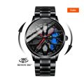 Inspired by SK Inspired by 1990 Rotation Wheel Creative Fashion Men's Stainless Steel Clock - Very Comfortable And Fashionable, Easy To Clean.