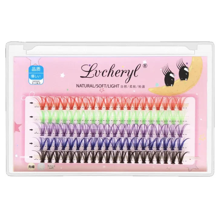 Lvcheryl%20100Pcs%20New%20Colorful%20Individual%20Lashes%20Extension%2012mm%20Natural%20Faux%20Mink%20Eyelashes%2030D%20Cluster%20Colored%20Eyelash%20Extension%20Makeup%20Tool%20-%20Image%206