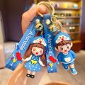 Creative cartoon jingle cat boy girl pendant blue fat doll cute keychain accessories couple gift wholesale. 