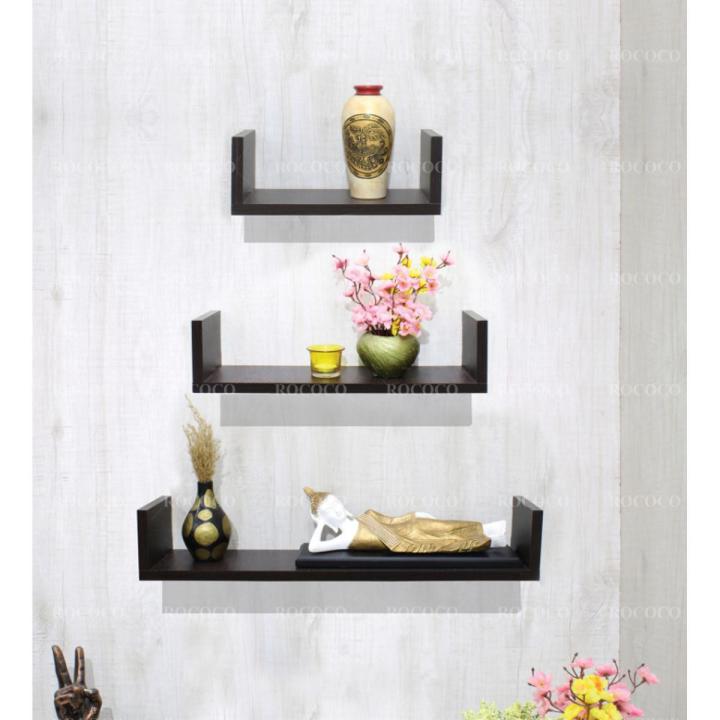 ROCOCO Set Of 3 Floater Classic Wall Shelf Showpiece Stand Rack | Daraz ...