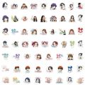 60Pcs/Set KPOP TWICE LOVELYS Cartoon Figure Cute Waterproof Stickers Nayeon Chaeyoung Mina Hand Account Cup Phone DIY Decals.