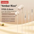 Original Lenovo YF03 Type C Wired Headphone HiFi Stereo Surround 3.5mm Wired Earphones Ultra-low Latency Gaming Music Headset with Mic.