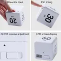 Vividaea Rotating Countdown Timer with Sensor Portable Rotating Pomodoro Timer with Led Display Adjustable Volume Cube Timer for Work Study Kitchen 1-60 Minutes Preset Sensor-controlled Favorite Adjustable. 