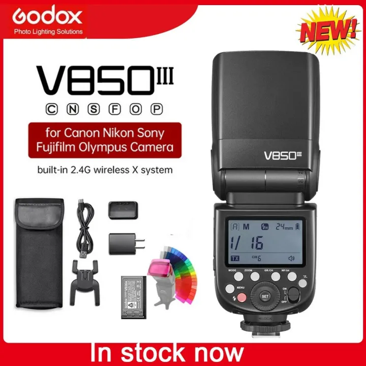 Godox%20V850III%202.4G%20Wireless%20Camera%20Flash%20Speedlite%20On-camera%20Transmitter/%20Receiver%20Speedlight%201/8000s%20HSS%20GN60%20with%202600mAh%20Large%20Capacity%20Battery%20Replacement%20for%20Canon/%20Nikon/%20Sony/%20Panasonic/%20Olympus%20DSLR%20Cameras%20-%20Image%205