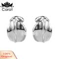 Carat European American Retro Earrings Chic Irregular Bud Shape Earrings for Women Anti-rust Alloy Simple Style Perfect for Dating Travel Ear Jewelry for Ladies. 