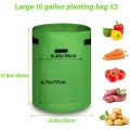 3Pcs Potato Grow Bags,Planter Bags with Flap and Handles,Heavy Duty Fabric Plant Pots for Tomato,Carrot, Fruits, Flower. 