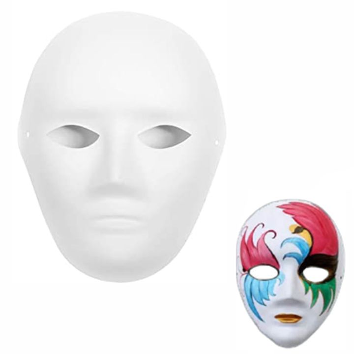 Halloween 5 Pack Paper Mache Masks DIY Painting Mask Graffiti Blank Masks For Halloween Costume Cosplay Party Supplies Home DecorationDolls Accessories