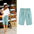 Summer Shorts Women Summer Bermuda Shorts Large Size 4XL Loose Casual Sports Stretchy Cotton Straight Leg Breathable Sweatshorts. 