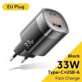 Essager 33W GaN USB C Charger Type C Quick Charge QC PD 3.0 3 0 USB-C Fast Charging for IPhone 14 13 12 Pro Max Fast Wall Display Charger.