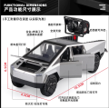 1:28 Tesla Cybertruck Diecast Metal Alloy Model car Sound Light Pull Back Collection Kids Toy Gifts. 