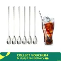 6pcs Long Handle Spoon 18/10 Stainless Steel Spoon Set Mixing Spoon Ice Cream Spoon Long Spoon Iced Tea Spoon Milkshake Spoon.