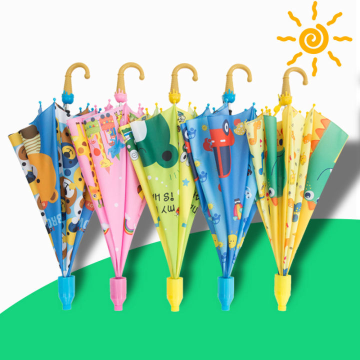Children's umbrella automatic long-handled children's umbrella for boys and girls kindergarten baby cartoon umbrella advertising umbrella