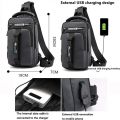 SUUTOOP Men Multifunction USB Shoulder Bag Crossbody Cross Body Sling Chest Bags Waterproof Travel Pack Messenger Pack For Male. 