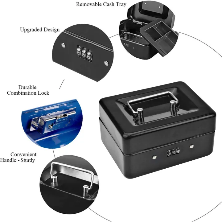 Durable%20Metal%20Coin%20Box%20with%20Locking%20Storage%20Tray%20-%20Small%20Coin%20Box%20with%20Combination%20Lock%2015%20x%2012%20x%207.7cm%20(Black)%20-%20Image%203