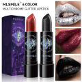 Glitter Lipstick Waterproof Long Lasting Pearlescent Metallic Lipstick Black Lipgloss Women Lips Makeup Cosmetic.