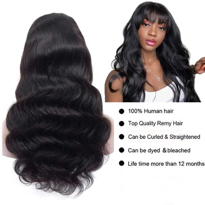 Body%20Wave%20Wig%20With%20Bangs%20Brazilian%20Human%20Hair%20Wig%20Sale%20Full%20Machine%20Made%20Fringe%20Glueless%20Wigs%20Ready%20To%20Wear%20Hair%20-%20Image%203