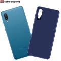 Samsung Galaxy M02/A02 Premium Silicone Matte Soft Phone Case - Black & Blue - Phone Back Cover.