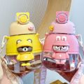 1100ML Kawaii Bear Water Bottles With Straw Large Capacity Cartoon Tumbler Children's Cup For School Outdoor Travel DrinkwareBasketball. 