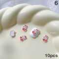 10pcs Kitten Head Hello Kitty Diy Resin Nails Accessories Pink Bow Kt Cat Cartoon Nail Art Sticker Tools Yao Store. 