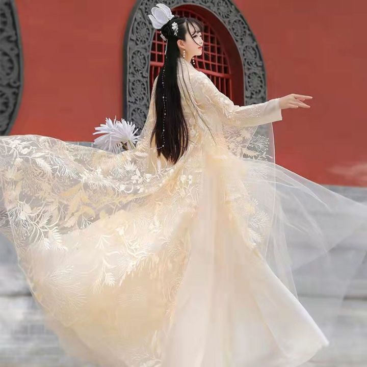 White%20Women's%20Han%20Chinese%20Clothing%20Ancient%20Costume%20Summer%20Improved%20Dress%20Super%20Fairy%20Style%20Flow%20Fairy%20Skirt%20with%20Wide%20Sleeves%20Ancient%20Style%20Summer%20-%20Image%208