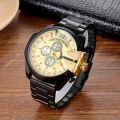 Golden Stainless Steel Quartz Watch Men Waterproof Military Mens Wrist Watches Top Luxury Brand Cagarny Casual Man Watch Clock. 