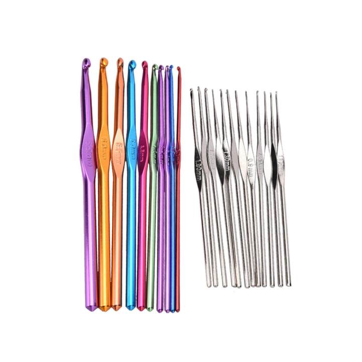 22pcs%20Set%20Multi-Colour%20Aluminum%20Crochet%20Hooks%20Needles%20Knit%20Weave%20Craft%20Yarn%20-%20Image%206