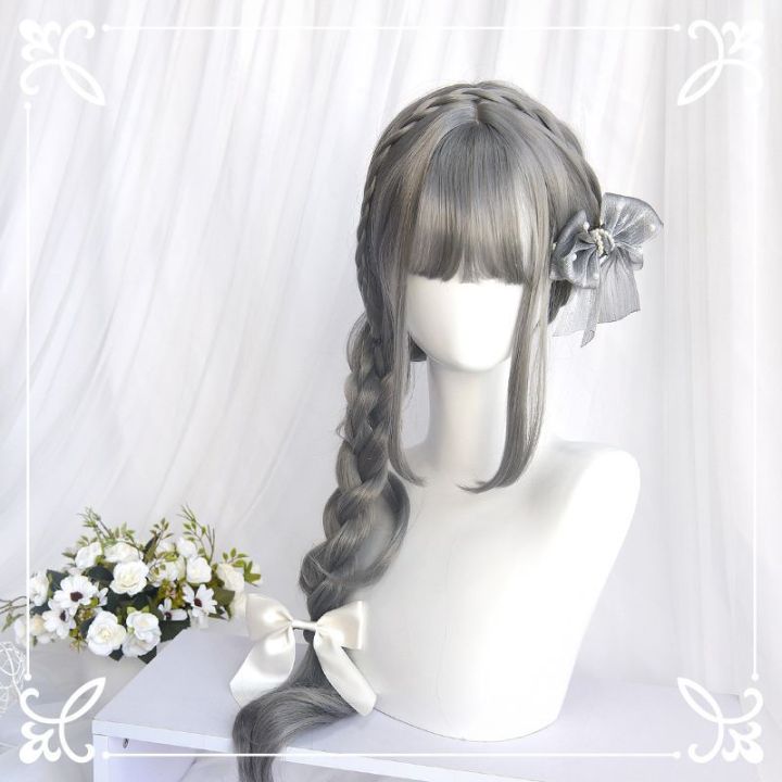 Wig%20Full%20Head%20White%20Natural%20Slight%20Long%20Curly%20Big%20Wave%20Air%20Bang%20Grandma%20Grey%20Soft%20Girl%20Fake%20Hair%20-%20Image%202